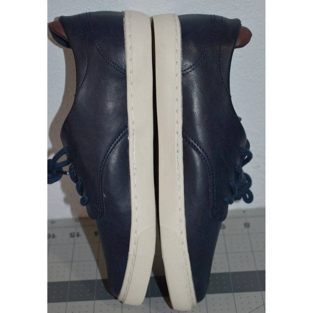 Polo Ralph Lauren Thurston Navy Blue Faux Leather Sneakers Kids 5 RF101478